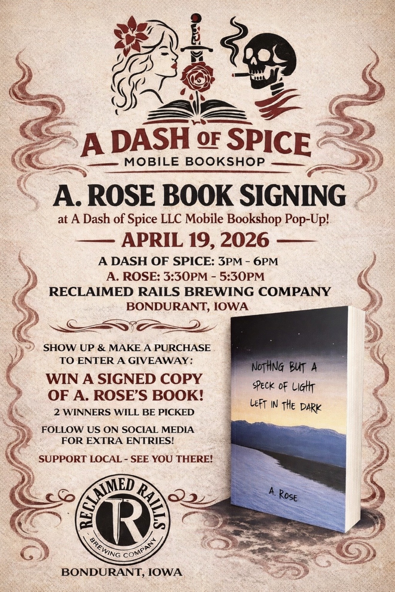 Poster for A. Rose Book Signing — A Dash of Spice Pop-Up